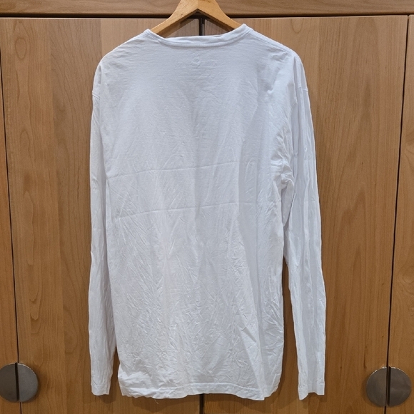Psycho Bunny White Long Sleeve V-Neck Tee, VGUC, Made In Peru - Picture 5 of 5